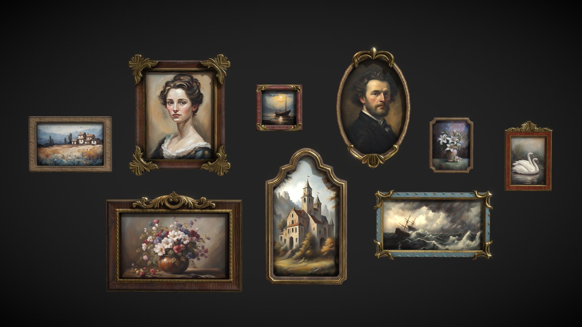 Paintings Wall Decorations 3d model