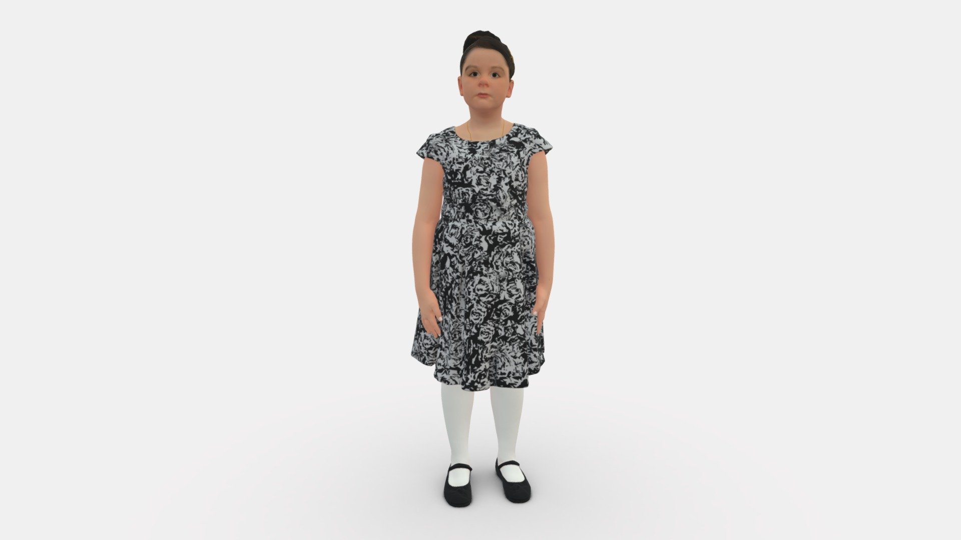 000993 girl in zebra style dress 3d model