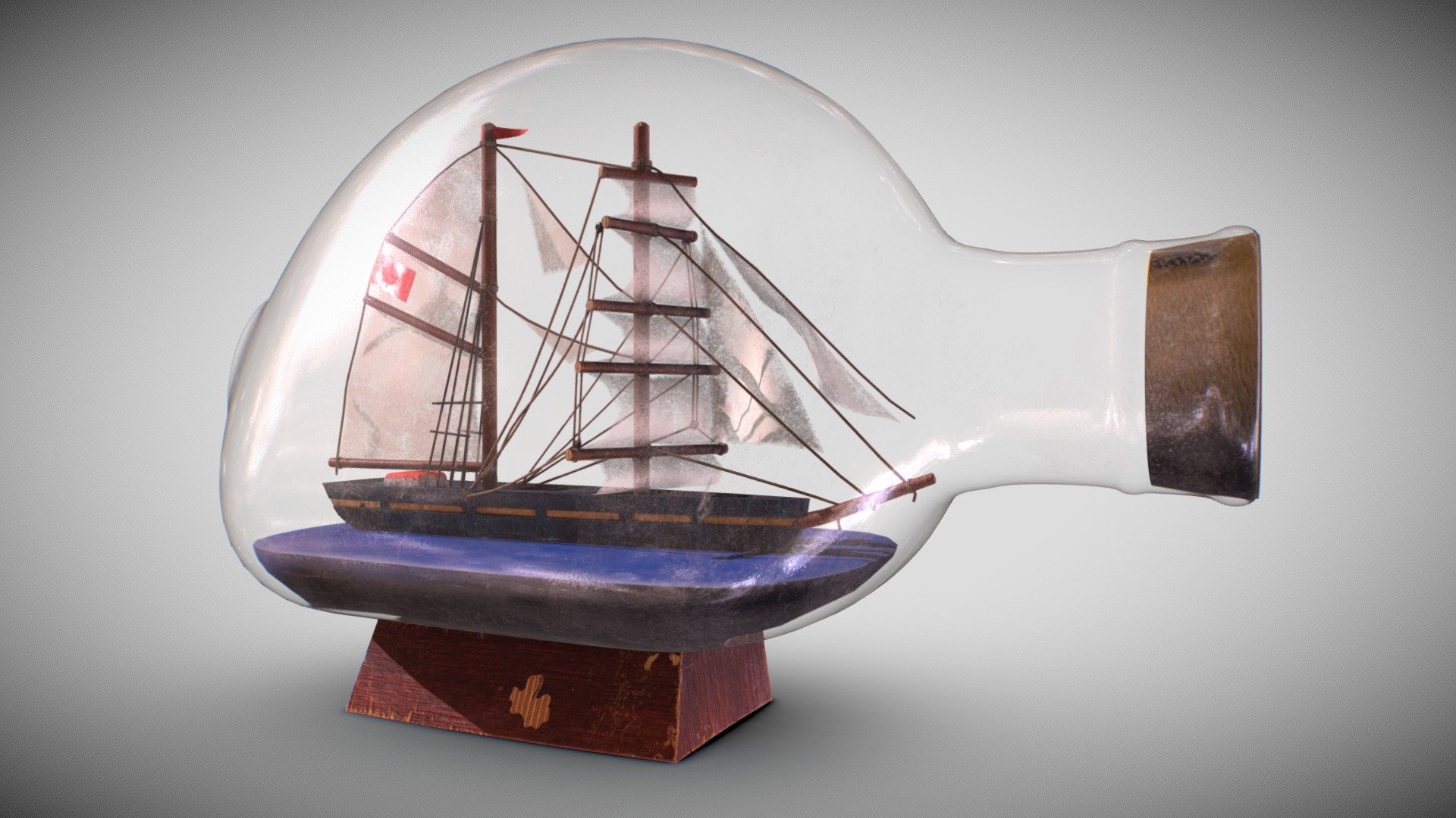 Boat in a Bottle 3d model