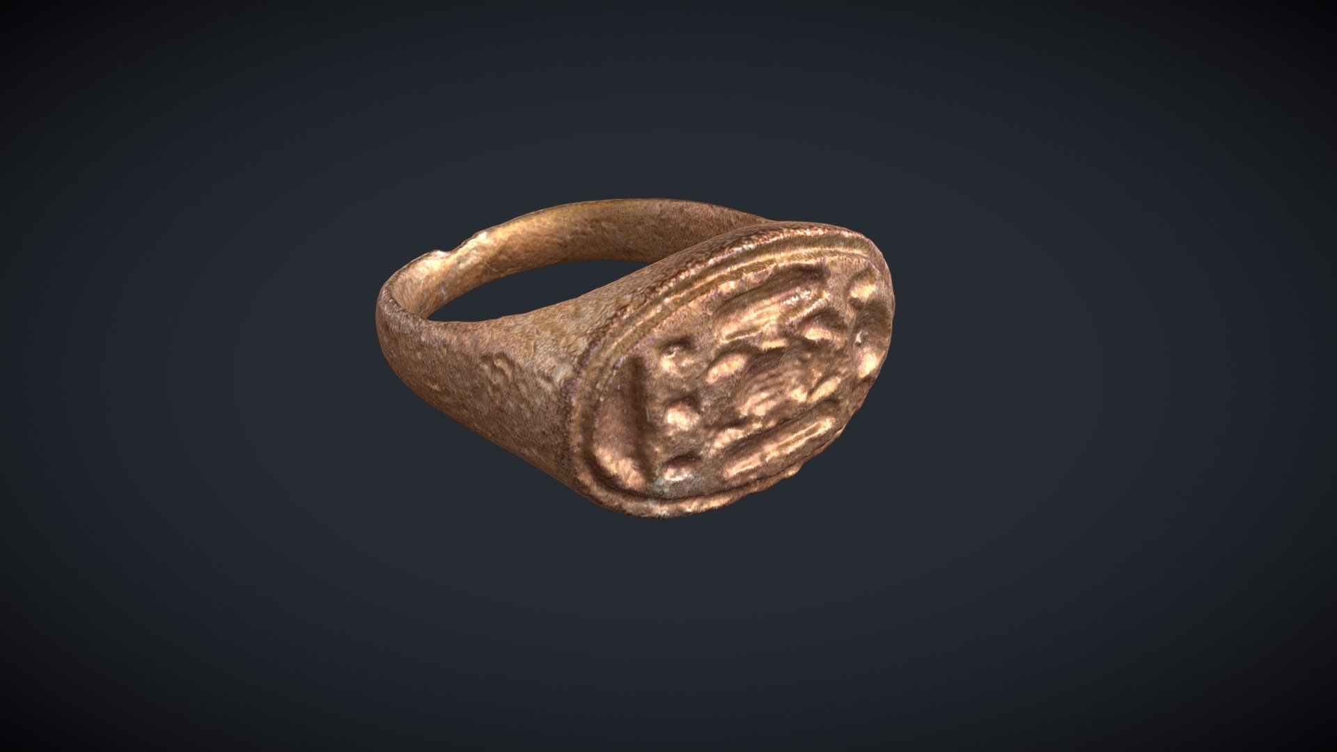 Bronze Ring with name of Tutankhamun UC12507 3d model