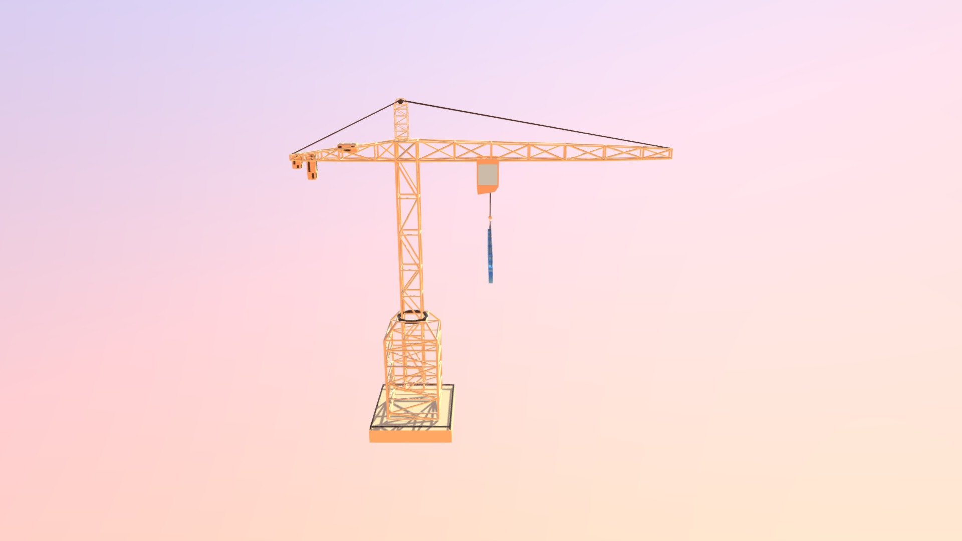 Building crane low poly 3d model