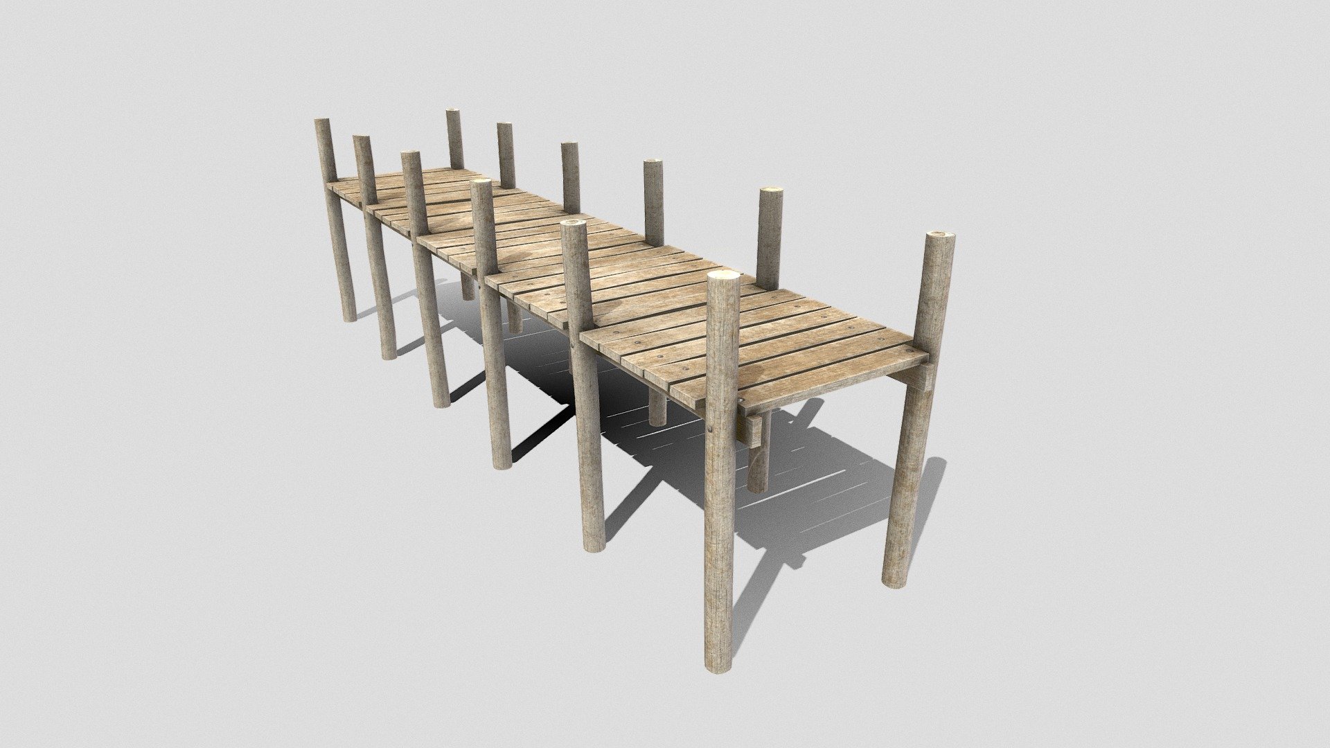 Wood Pier Low Poly 3d model