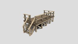 Wooden Platform Low Poly