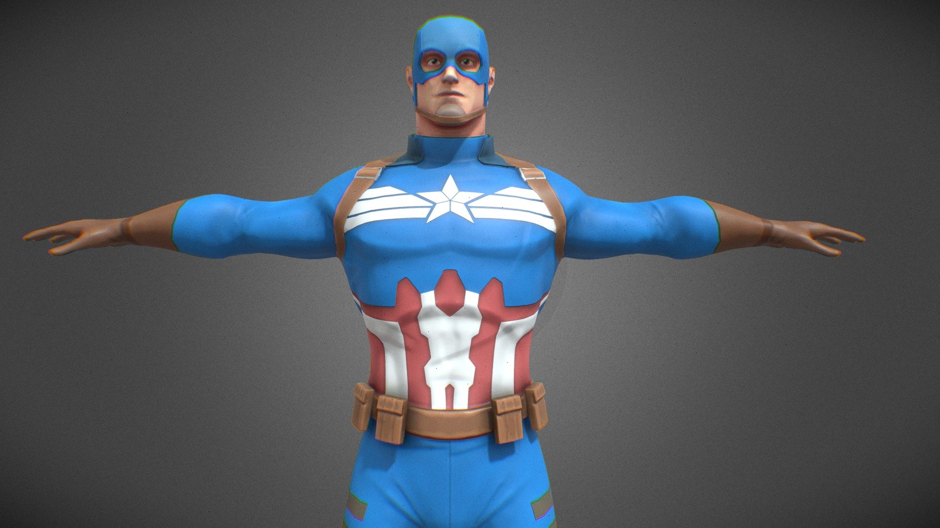 Captain America Game Ready 3d model