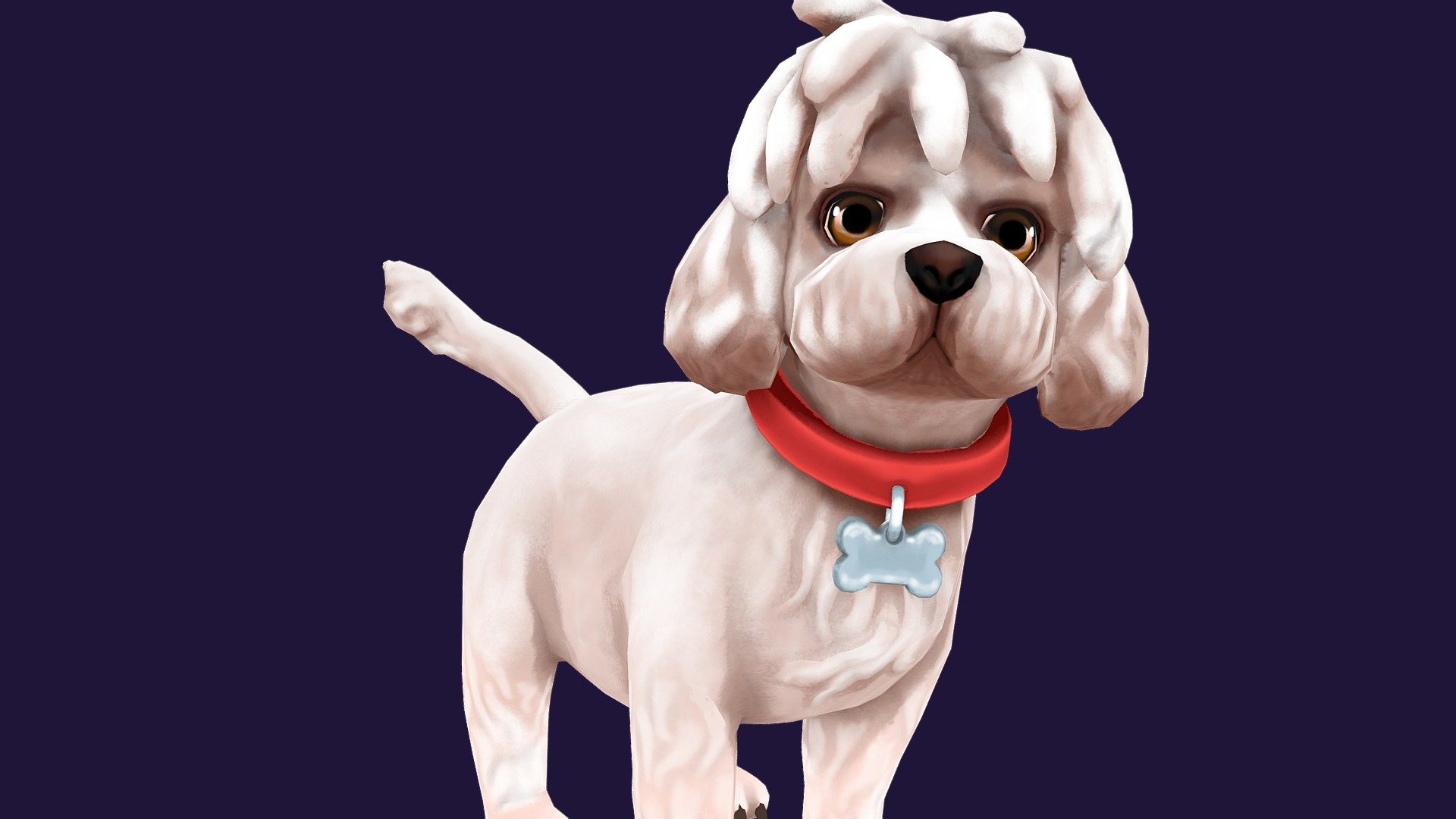 White Crusty Dog 3d model