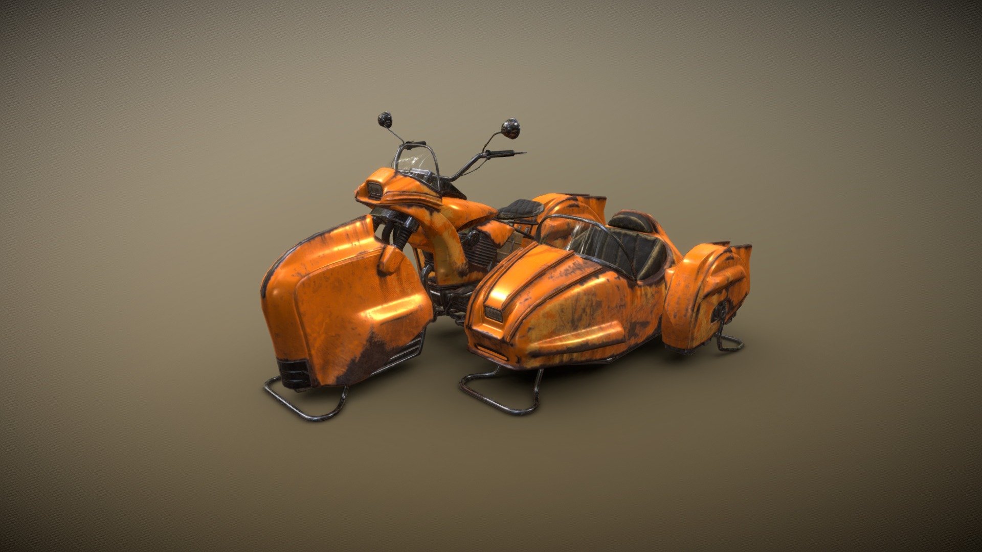 Victory Hoverbike, rusted 3d model