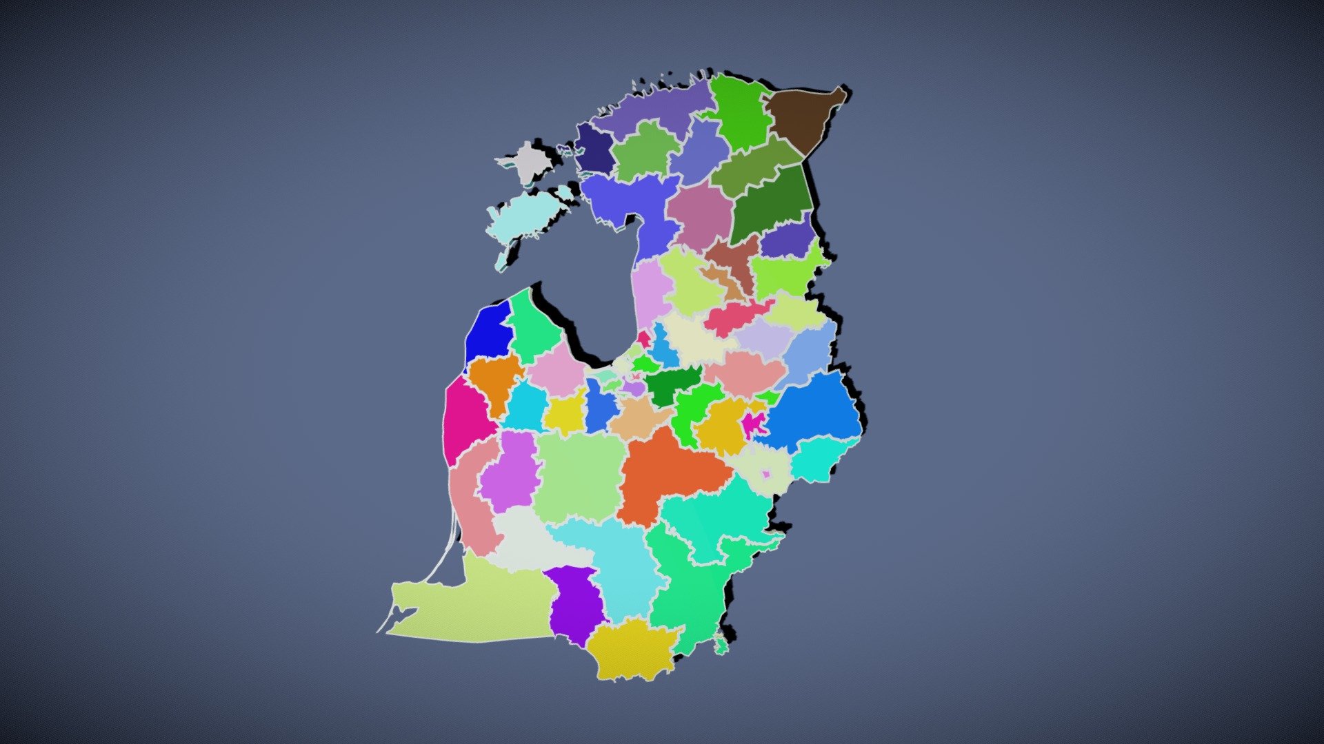 LATVIA LITHUANIA ESTONIA POLITICAL MAP LAYOUT 3d model