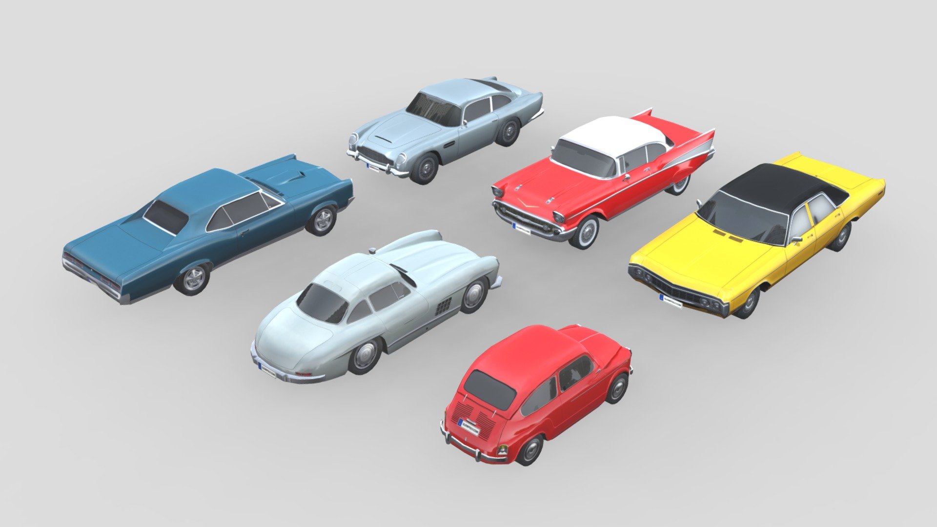 Low-Poly Car Pack 002 3d model