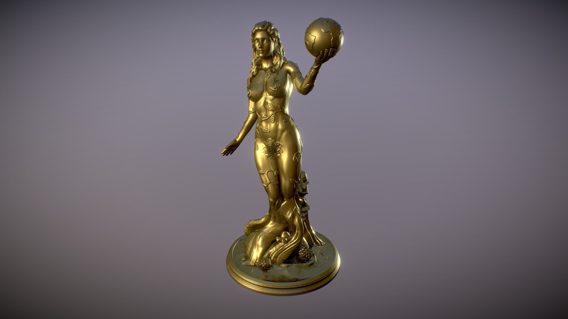 Earth Gaia Statue Greek Myth  Goddess 3d model