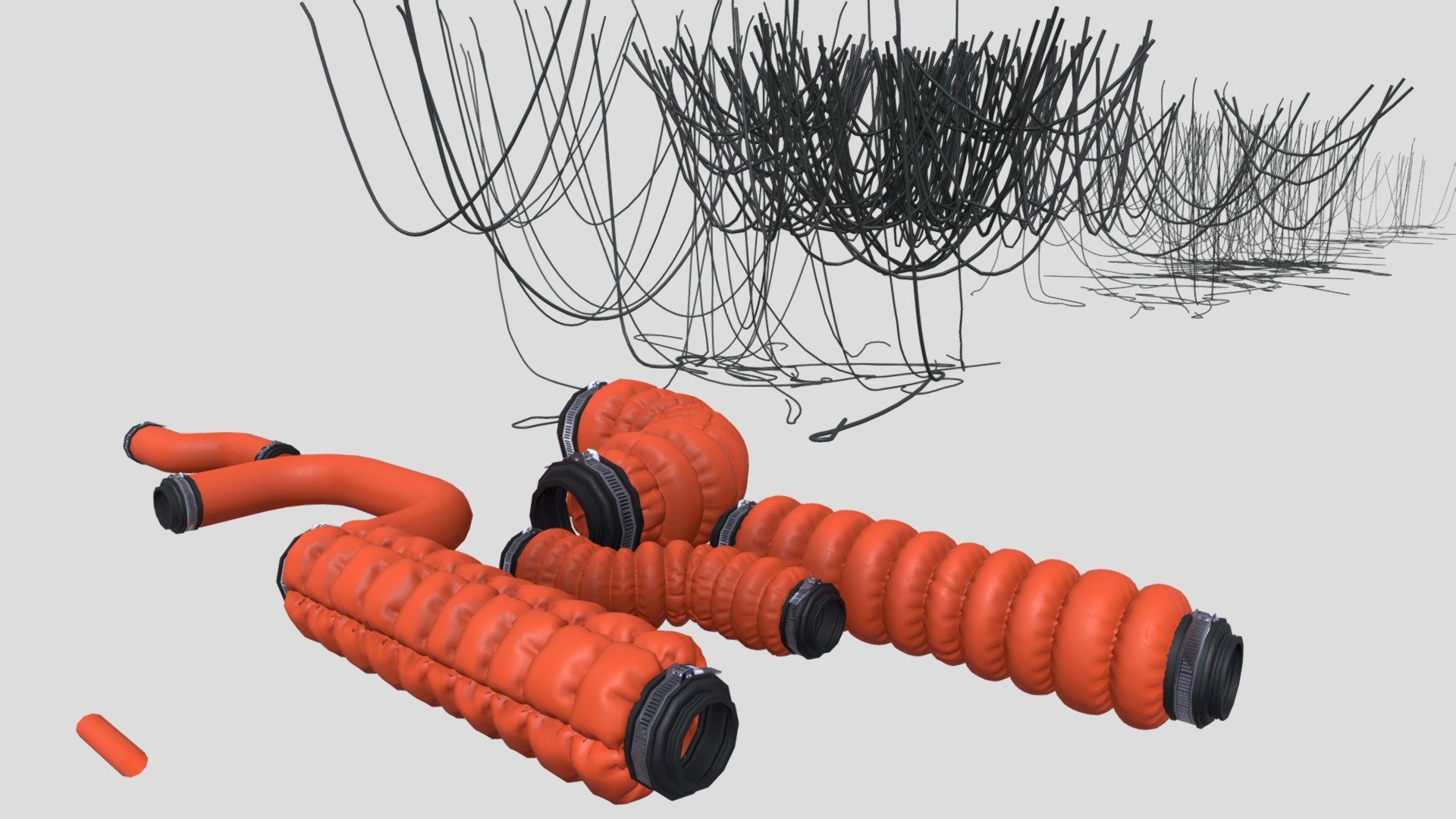 well made 3d cables and wires 3d model