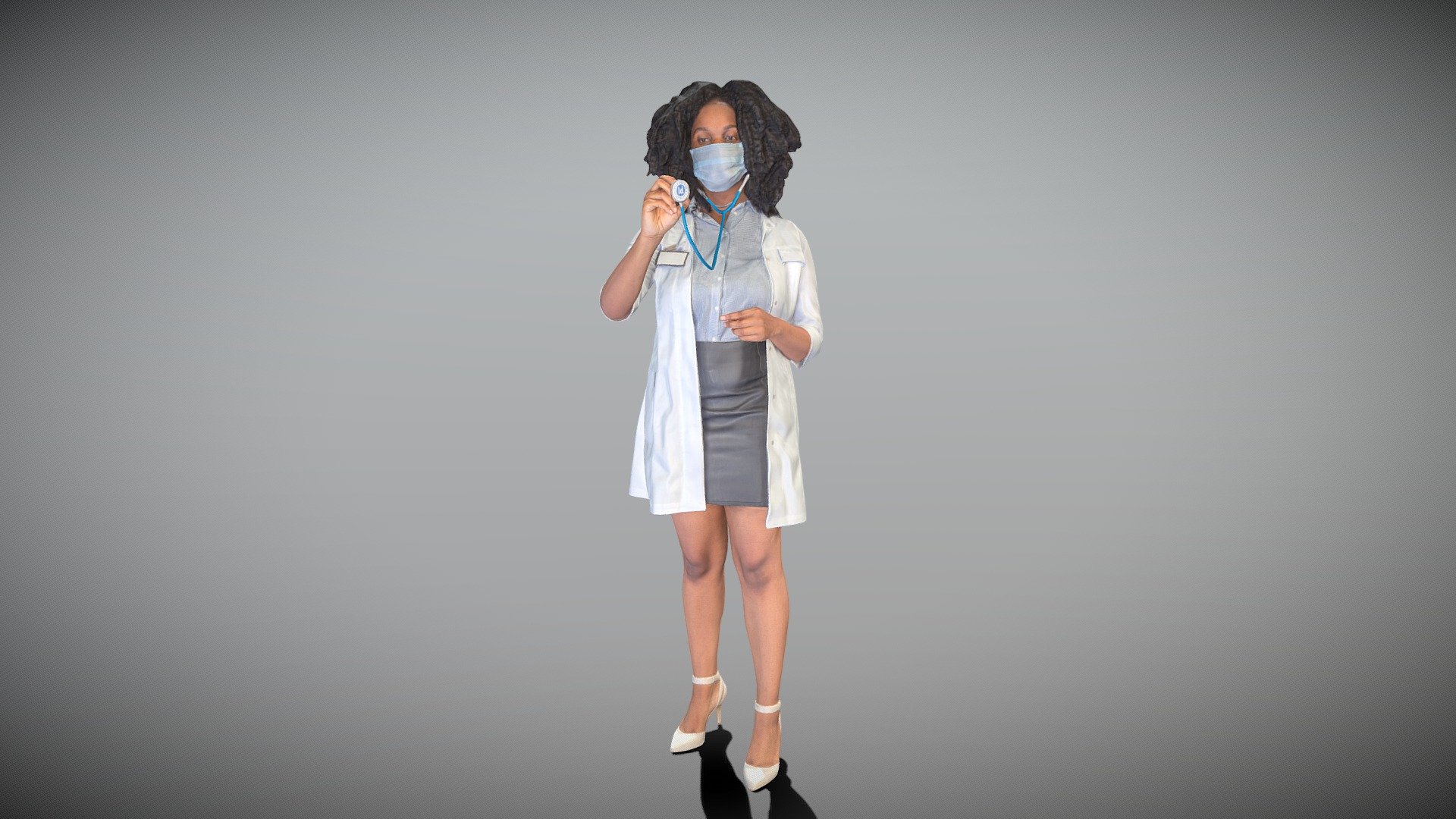 Female doctor in medical attire 401 3d model