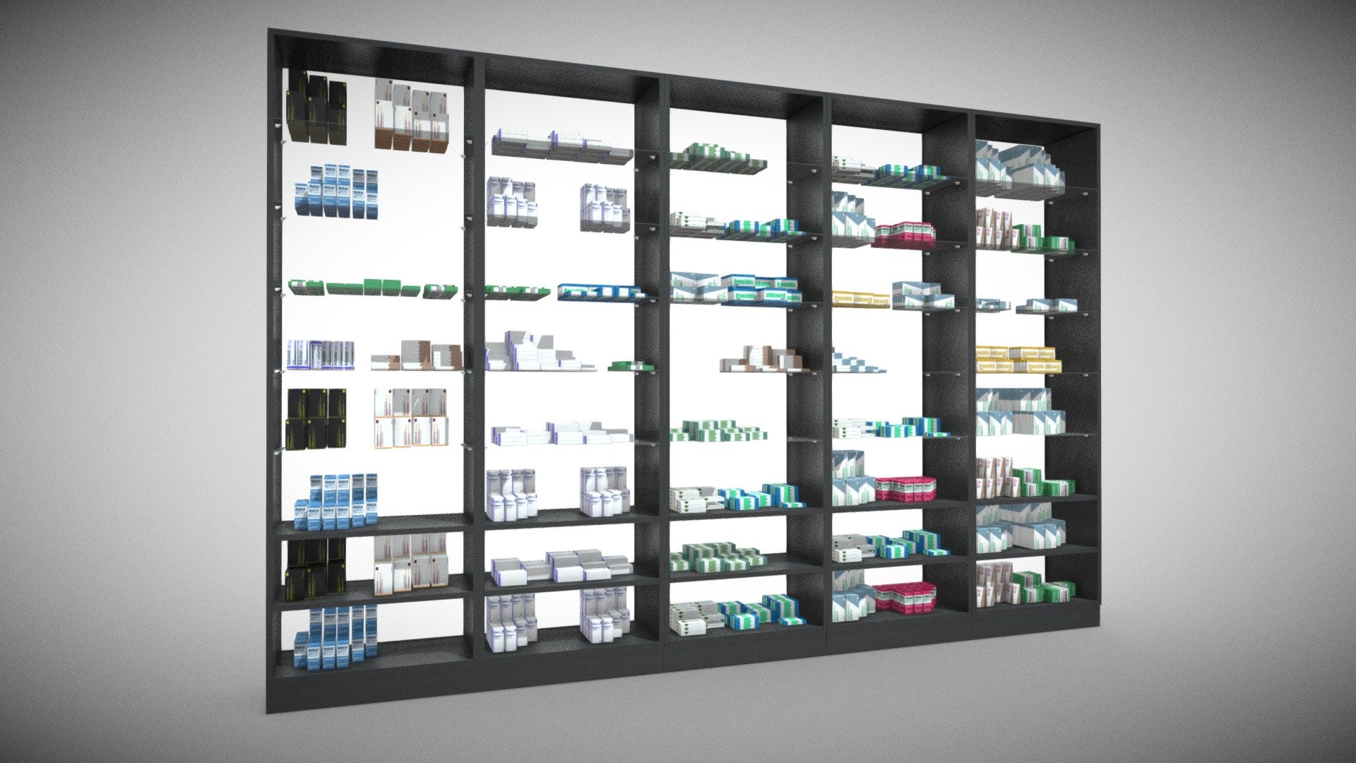 3D pharmacy decorative medicine cabinet 03 3d model