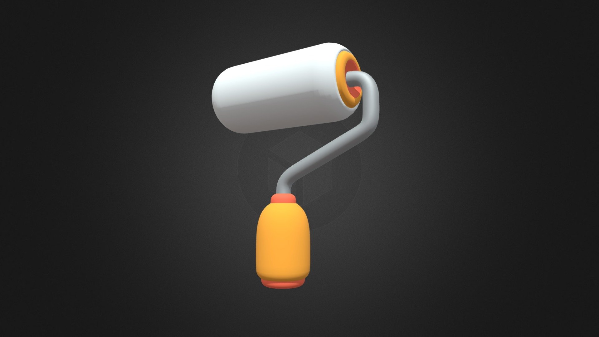 Cute Low Poly Paint Roller 3d model