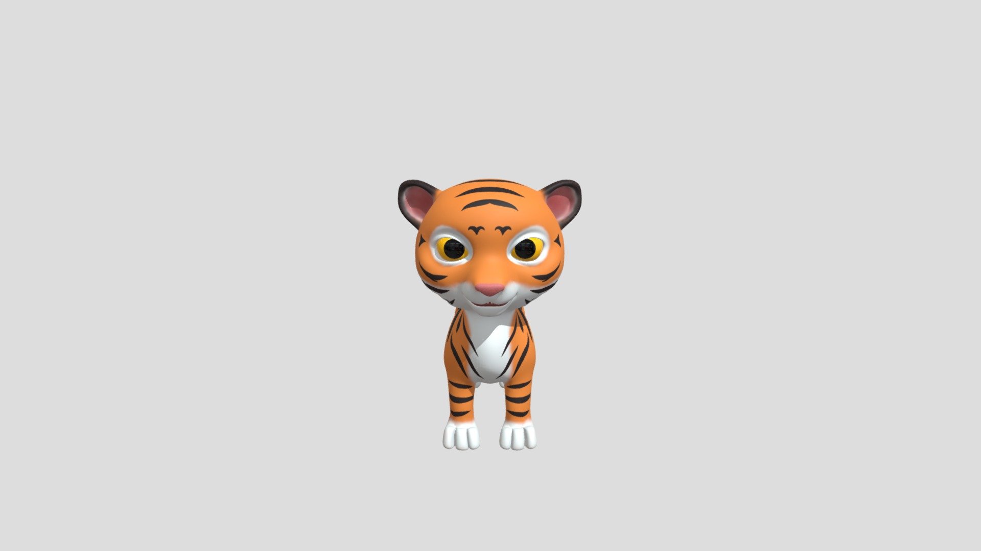 cartoon tiger 3d model