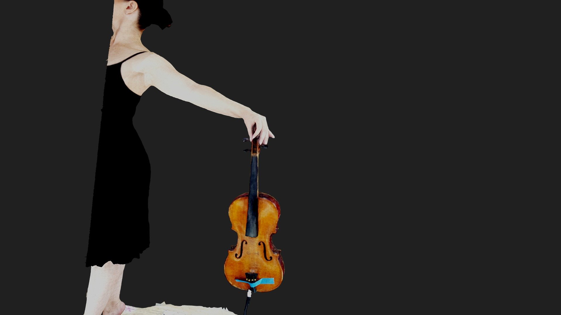 violin pose no smooth for 13ft bronze statue 3d model