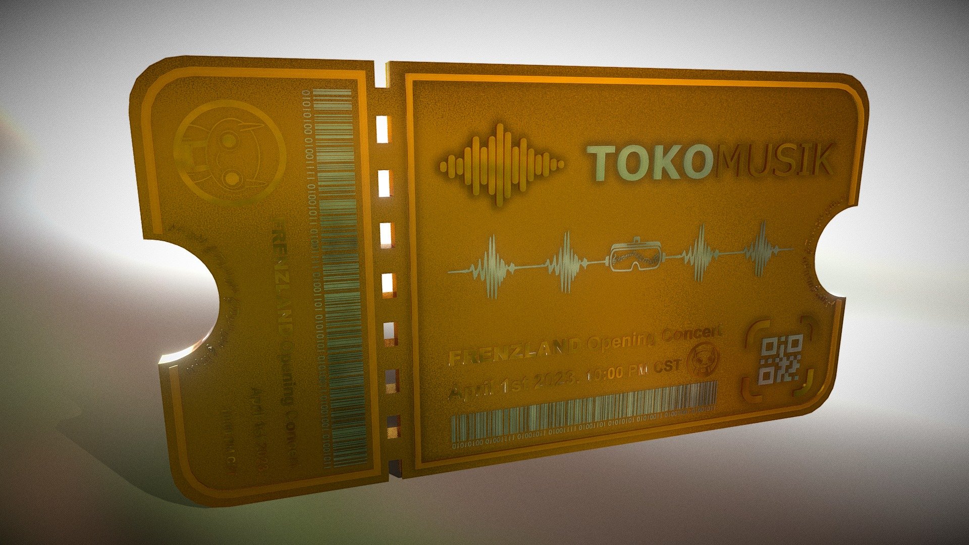 TOKOMUSIK Event Golden Ticket 3d model