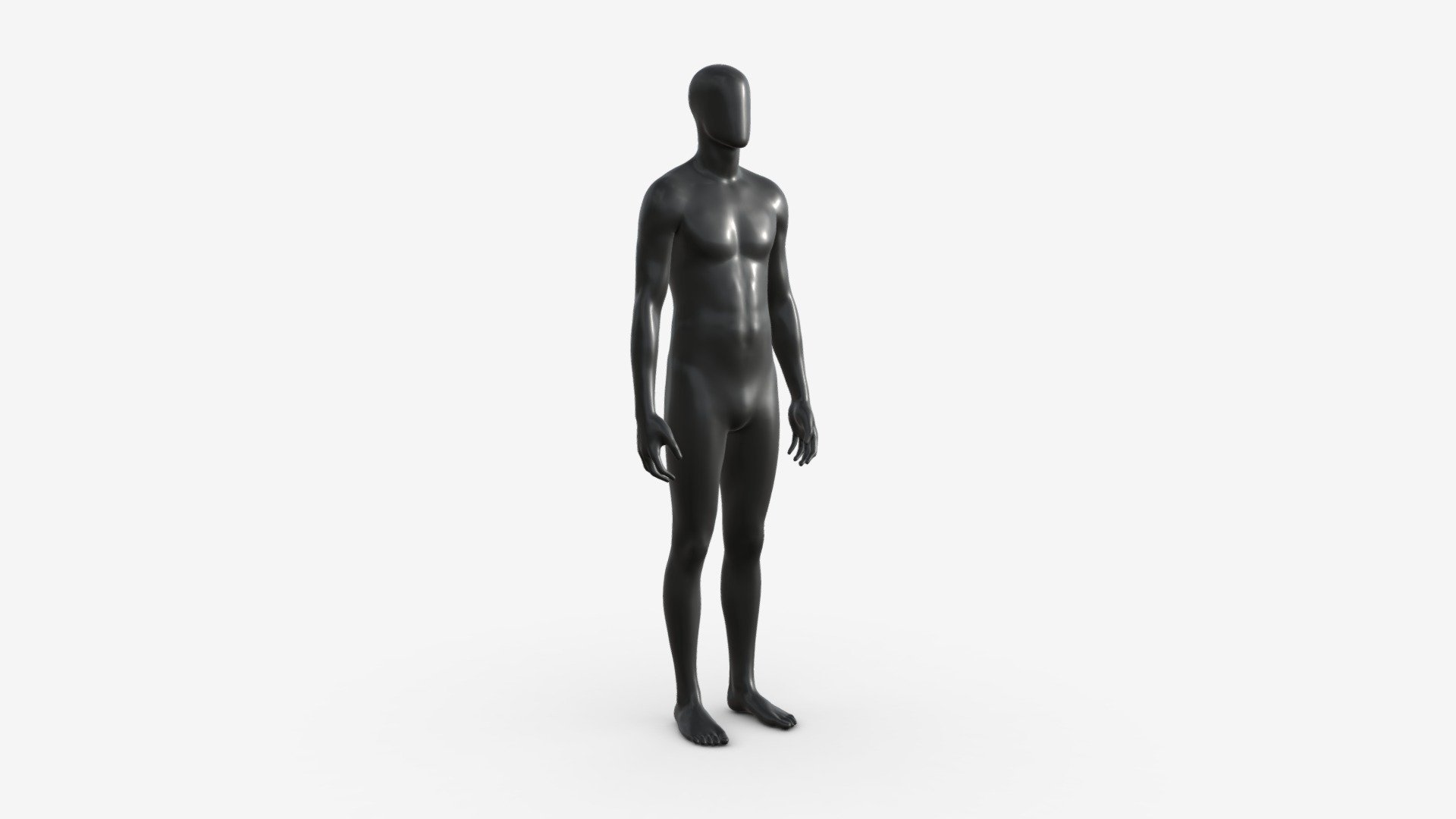 Male Full Body Mannequin Black Plastic 3d model