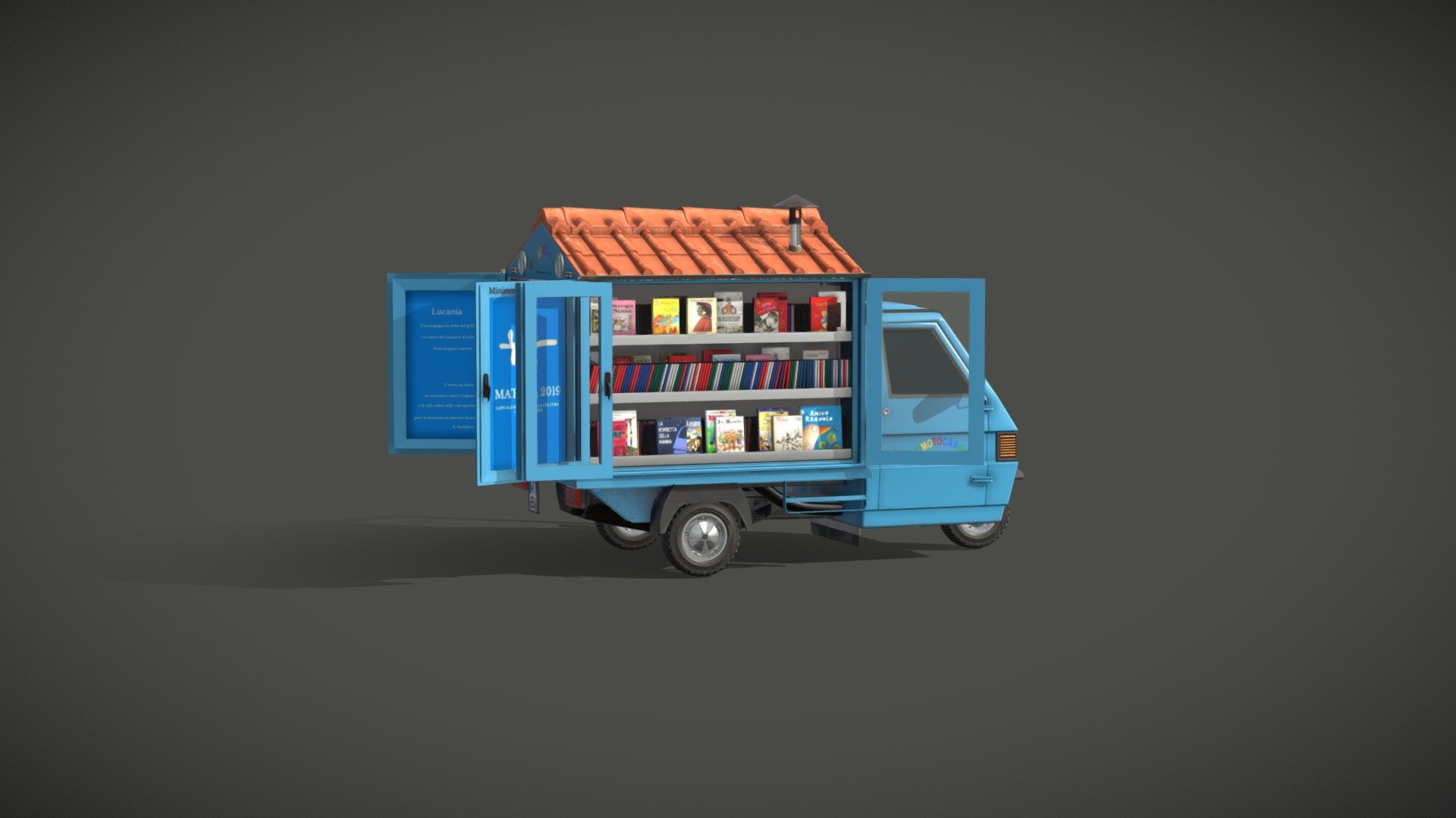 BiblioMotoCarro 3d model