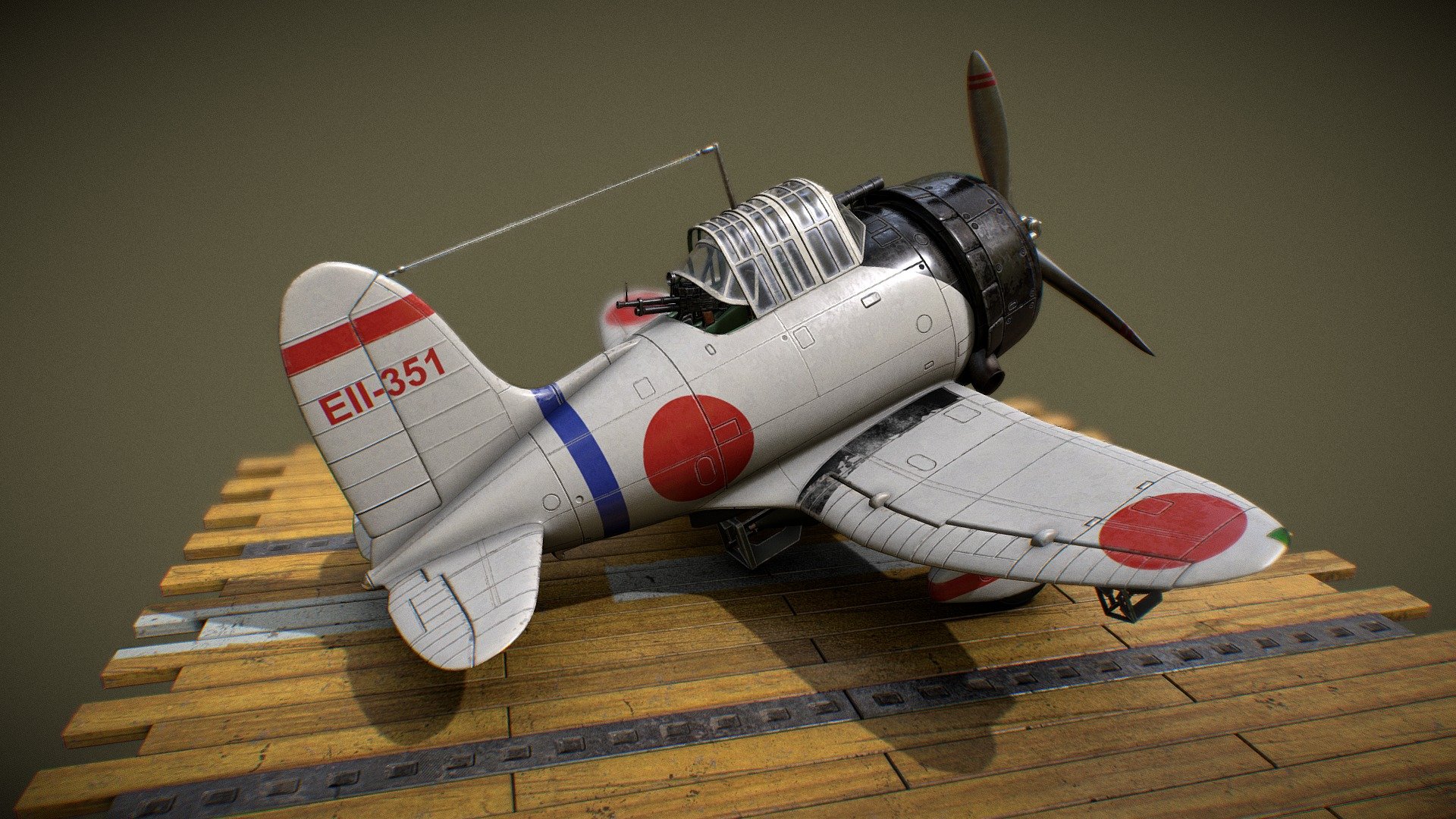 Toon AICHI_D3A_VAL naval aviation 3d model