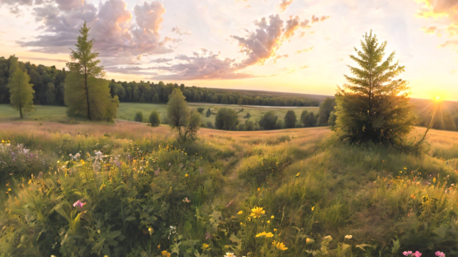 HDRI Meadow Landscape Panorama E 3d model