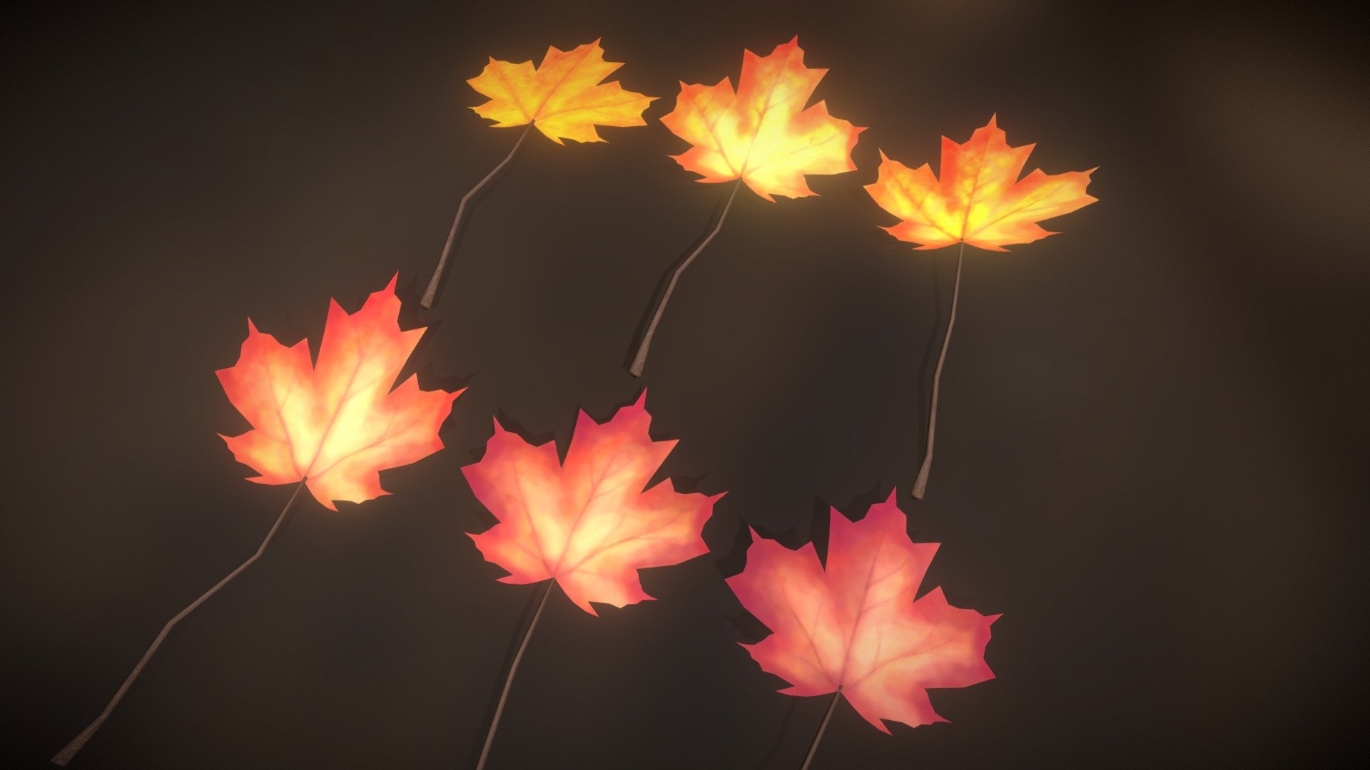 Maple Leaves Collection 3d model