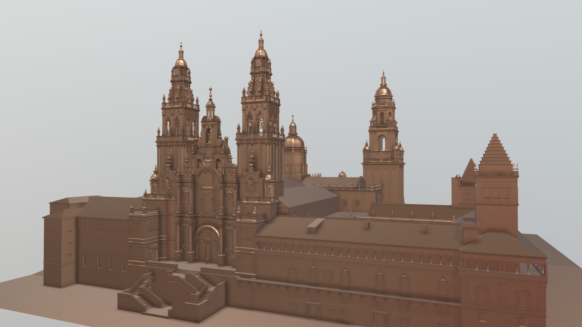 santiago_de _compostela_cathedral_lod1 3d model