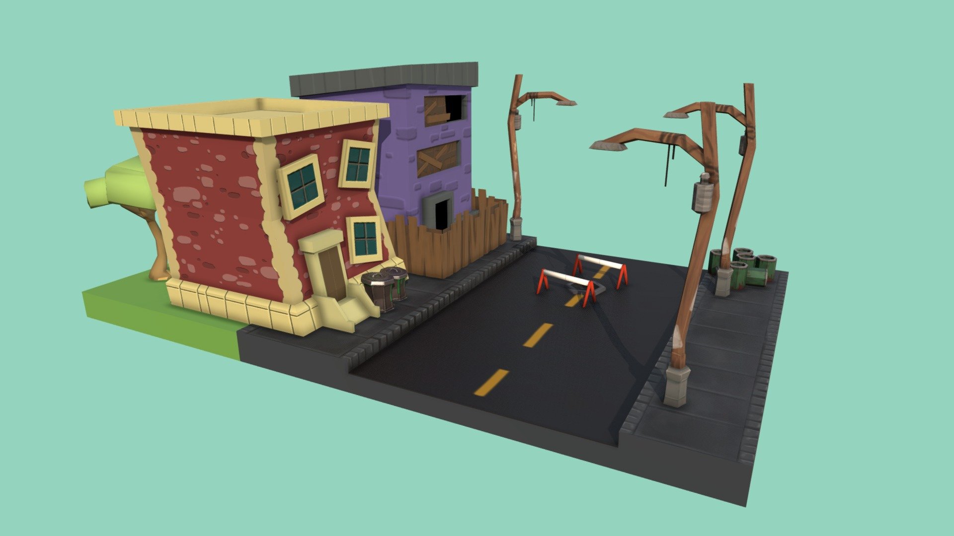 Cartoon City 3d model