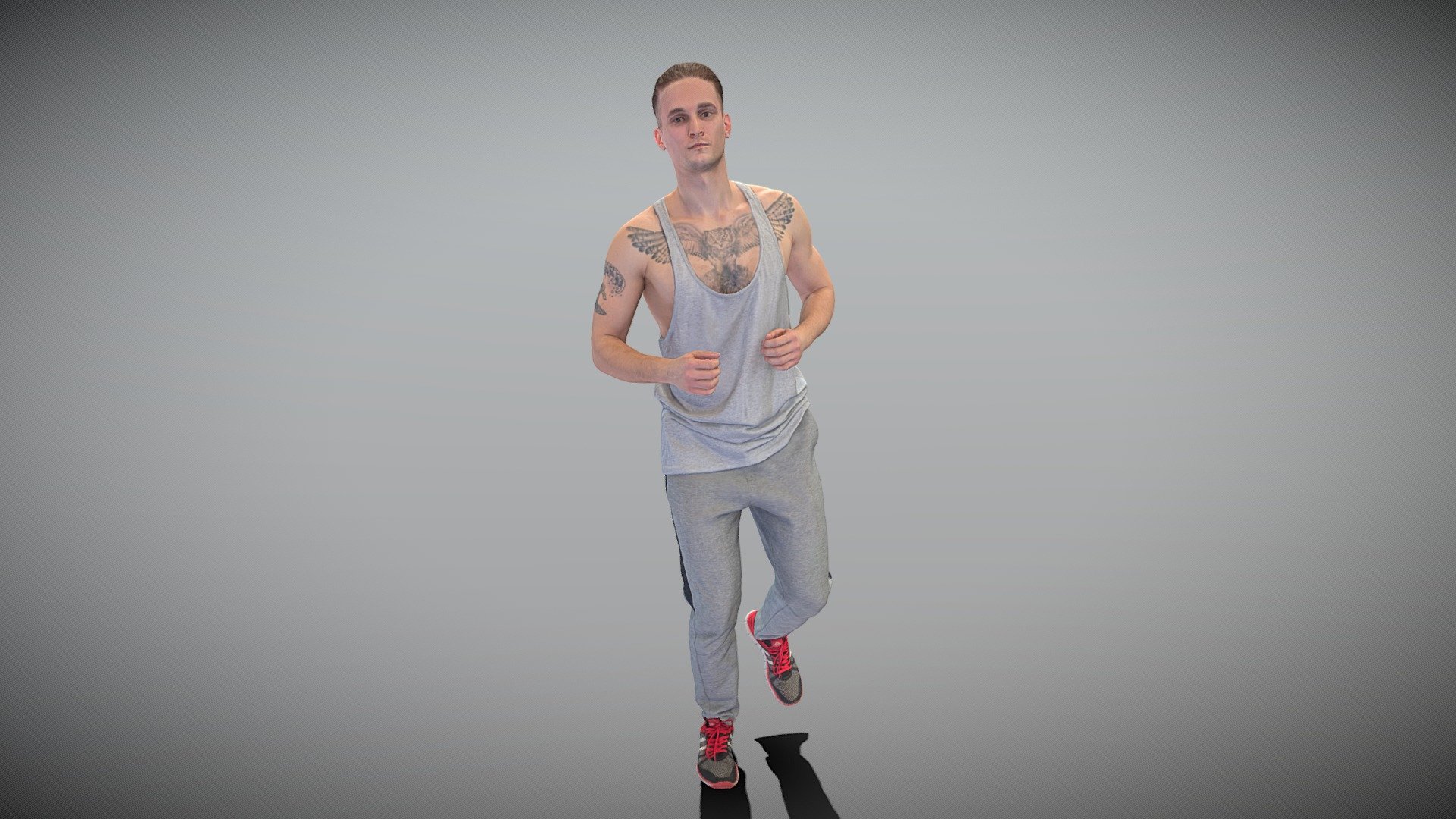 Young man running 415 3d model