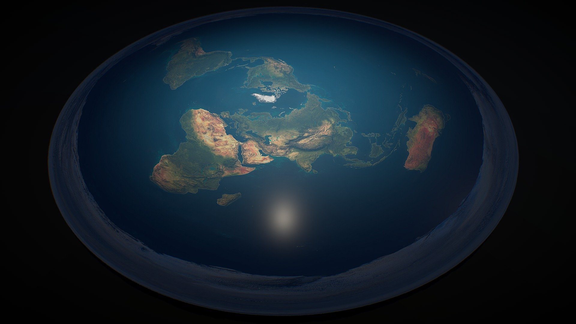 Flat Earth 3D Map 3d model