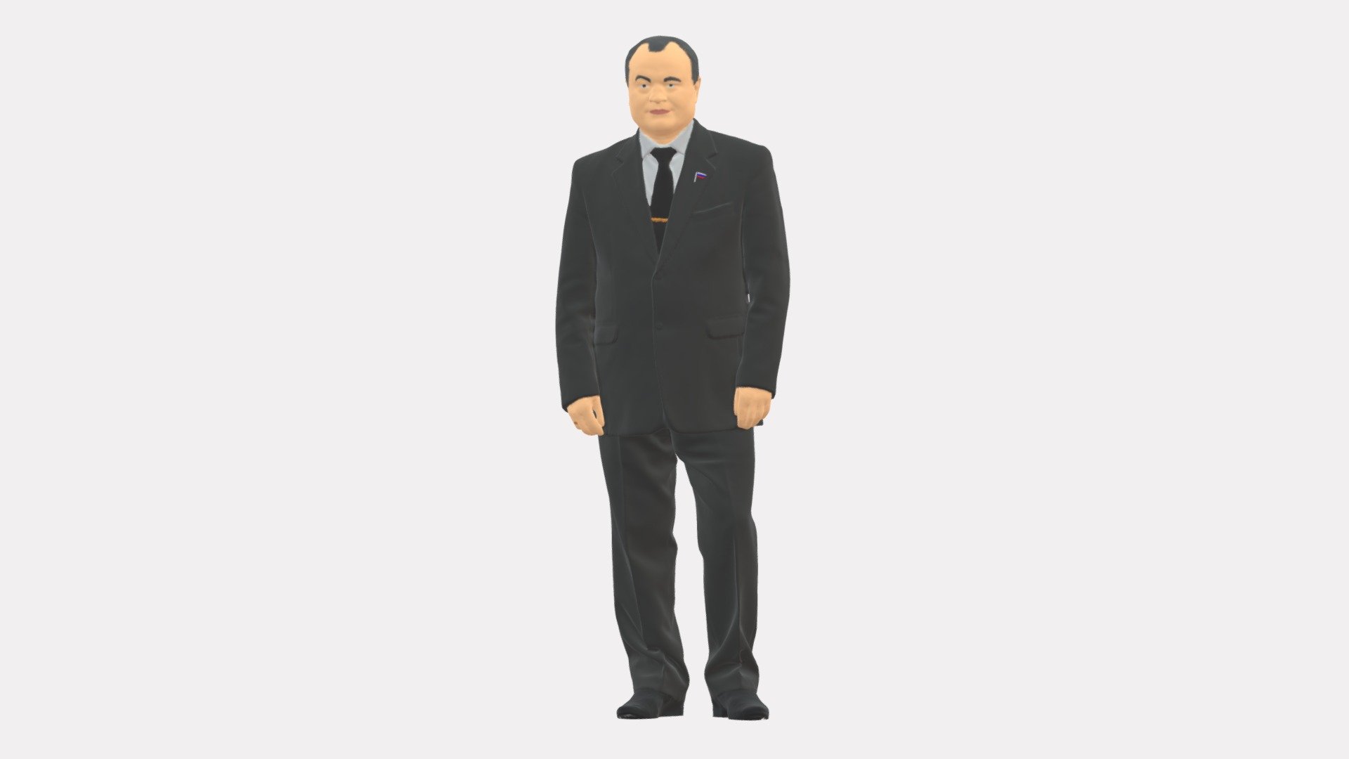 Man In Suit Russian Flag 0577 3d model