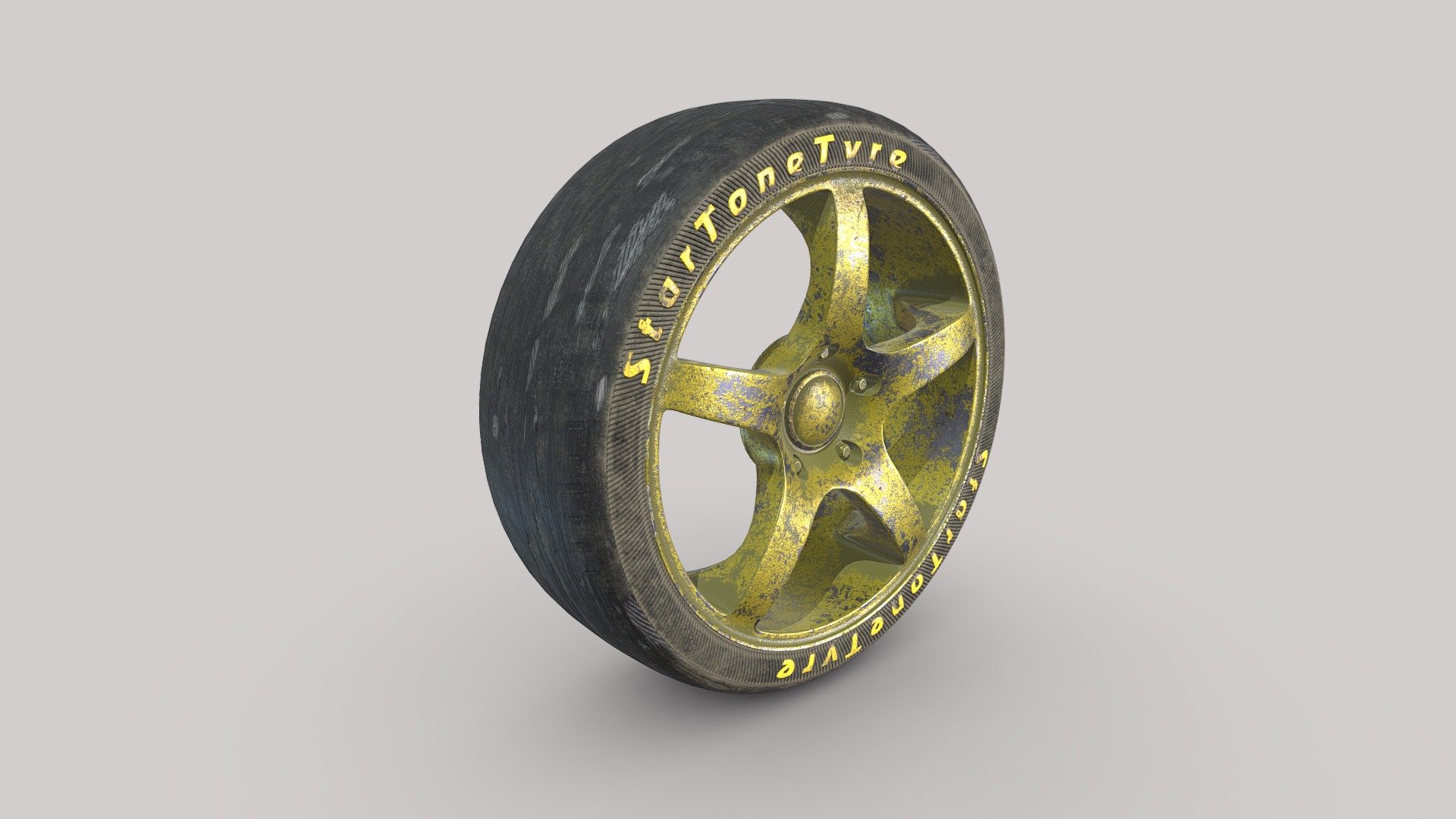 Disc + Worn tire_Dusty 3d model