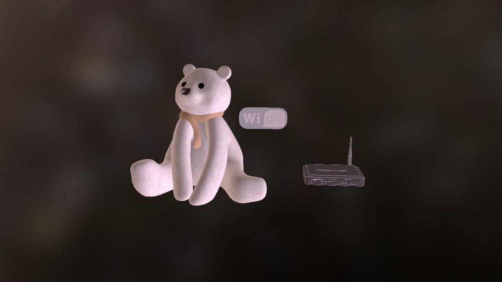 Tethered Teddy Bear 3d model