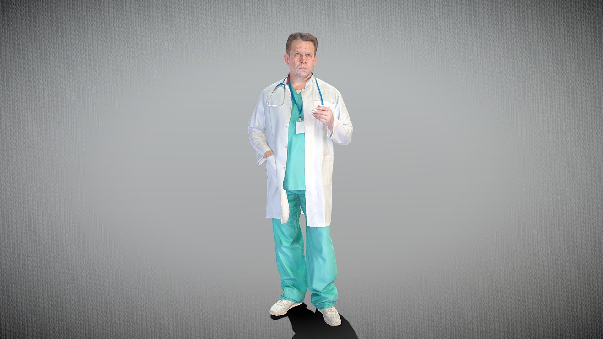 Experienced doctor holding pen 401 3d model