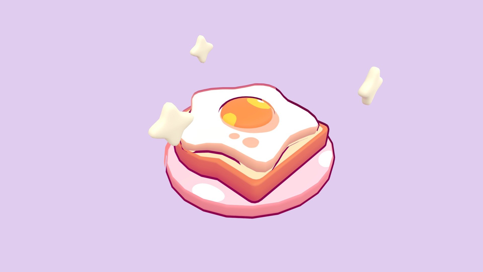 Egg toast 3d model