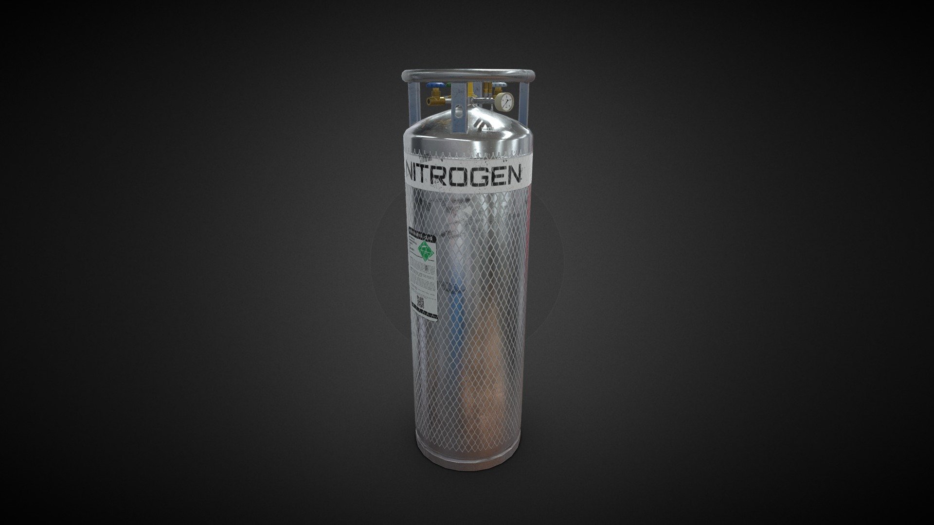 Large Liquid Nitrogen Tank 3d model