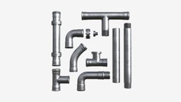 Metal Pipes with Fittings Set