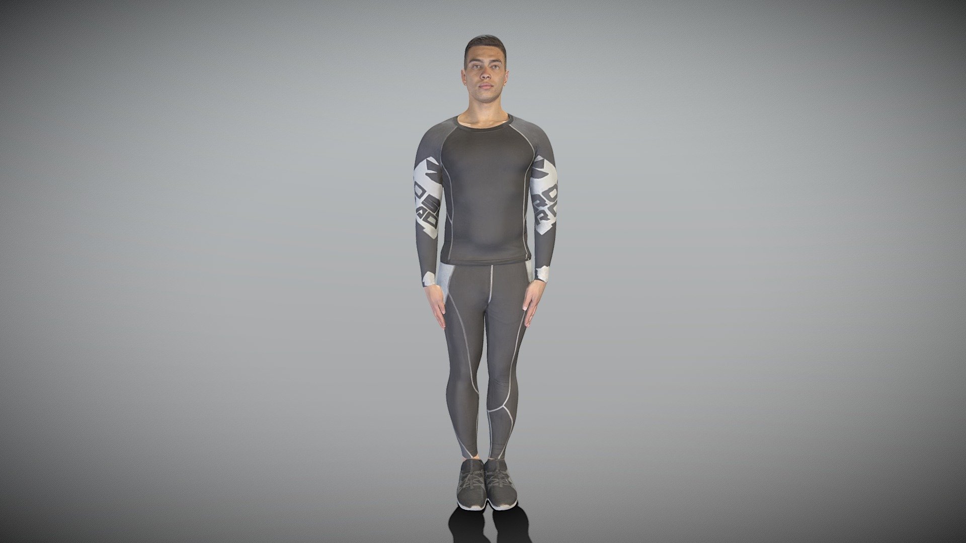 Man in crossfit uniform 412 3d model