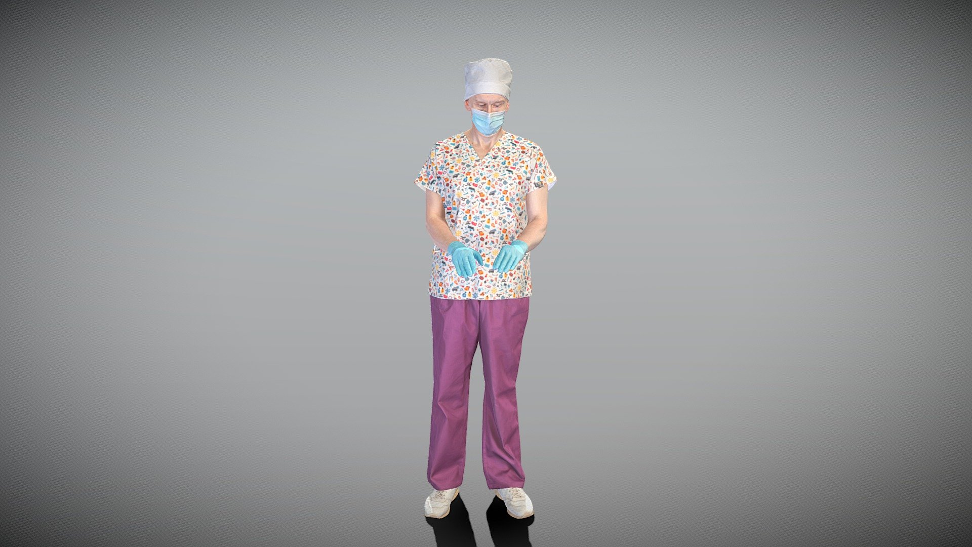 Male doctor performing surgical procedure 399 3d model