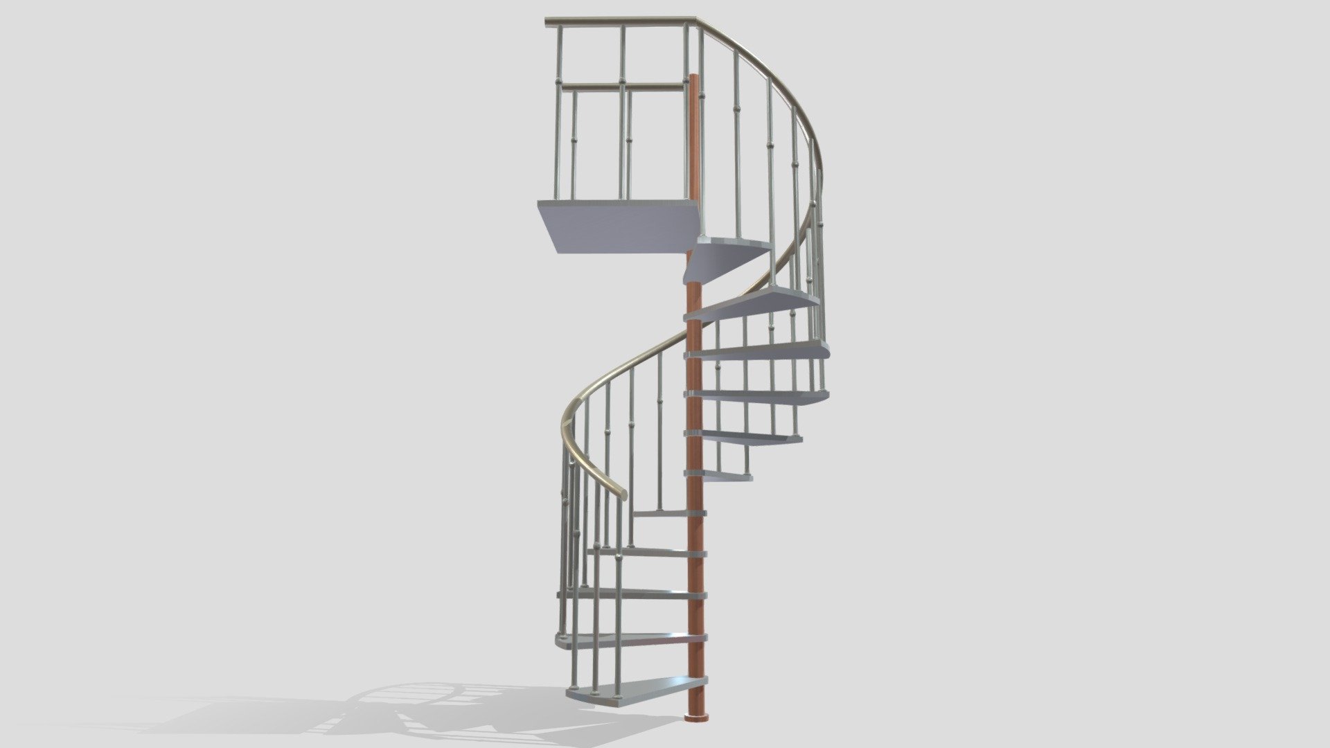 Spiral Stair 11 Thread 55 Inch Diameter 1 3d model