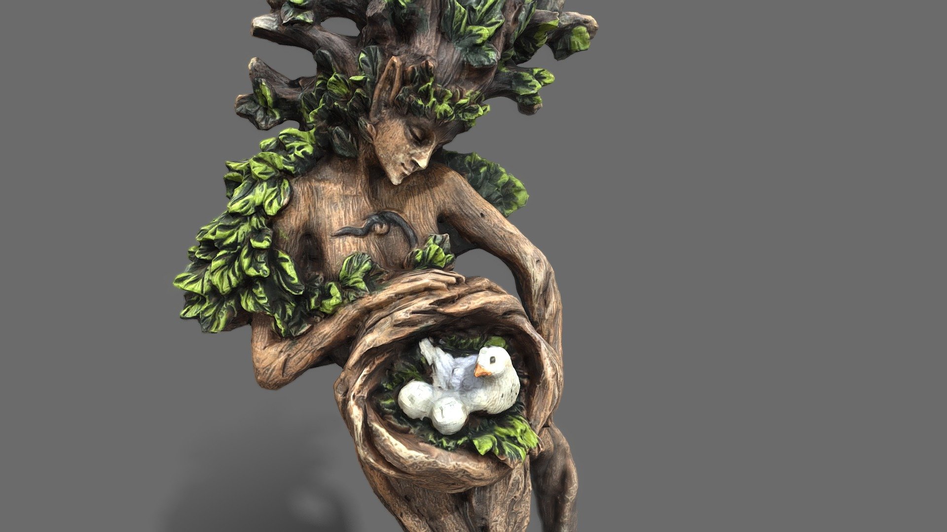 Ent with a bird 3d model