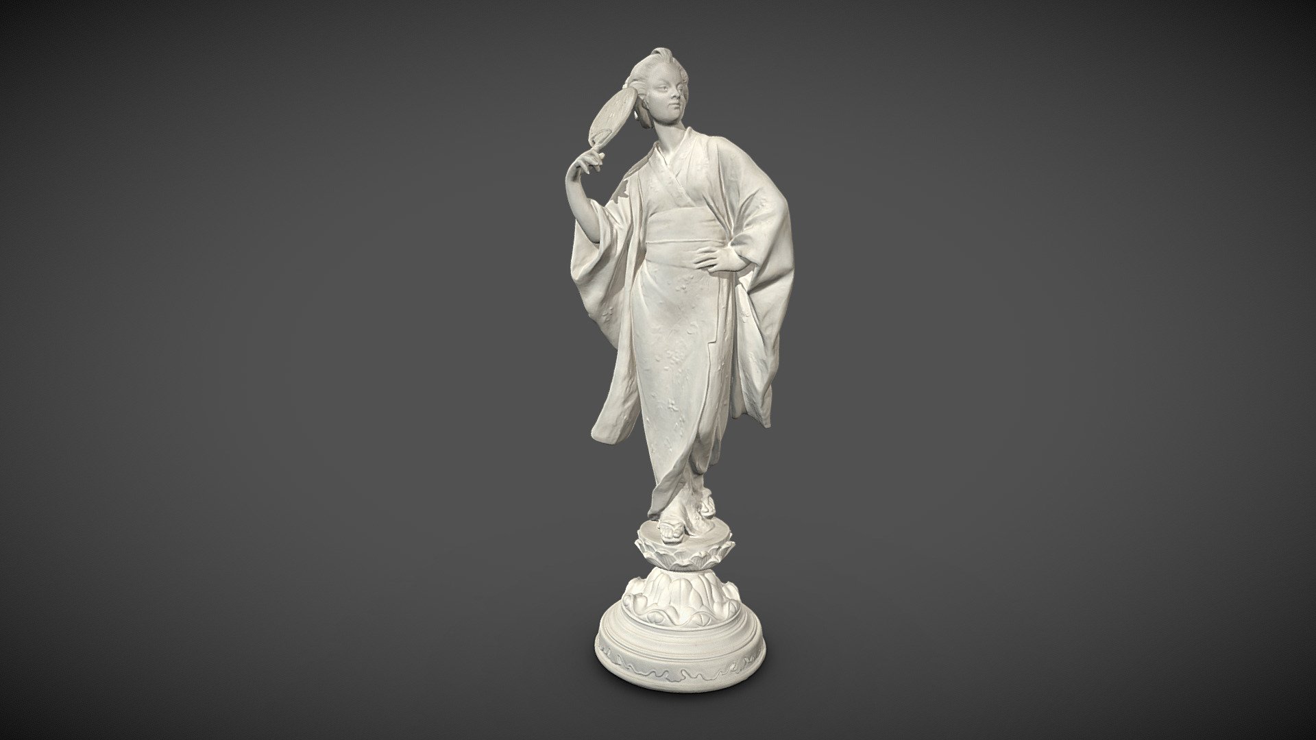 Statuette de femme à la mode japonaise (biscuit) 3d model