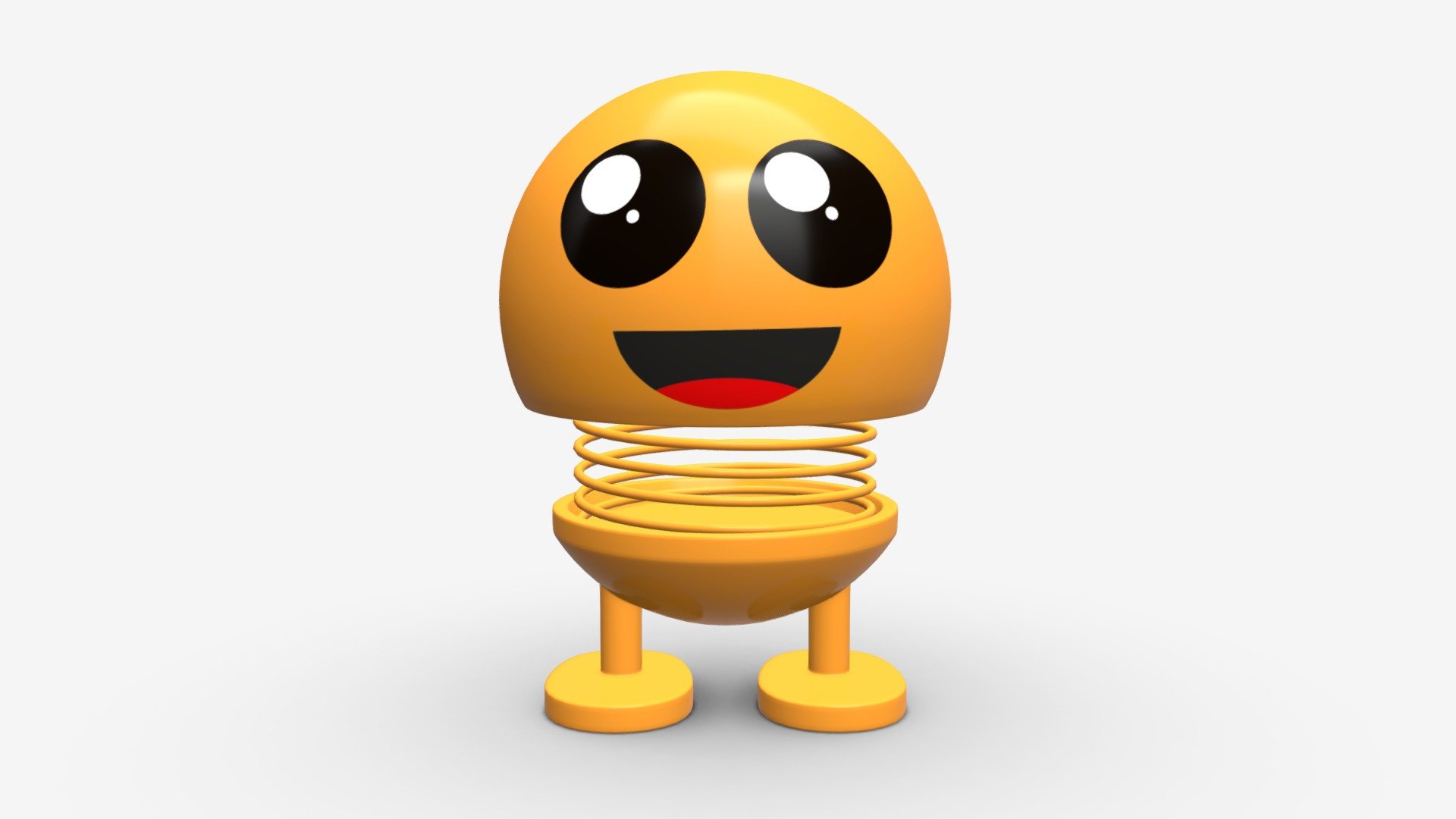 Car spring toy figure 03 happy smile 3d model