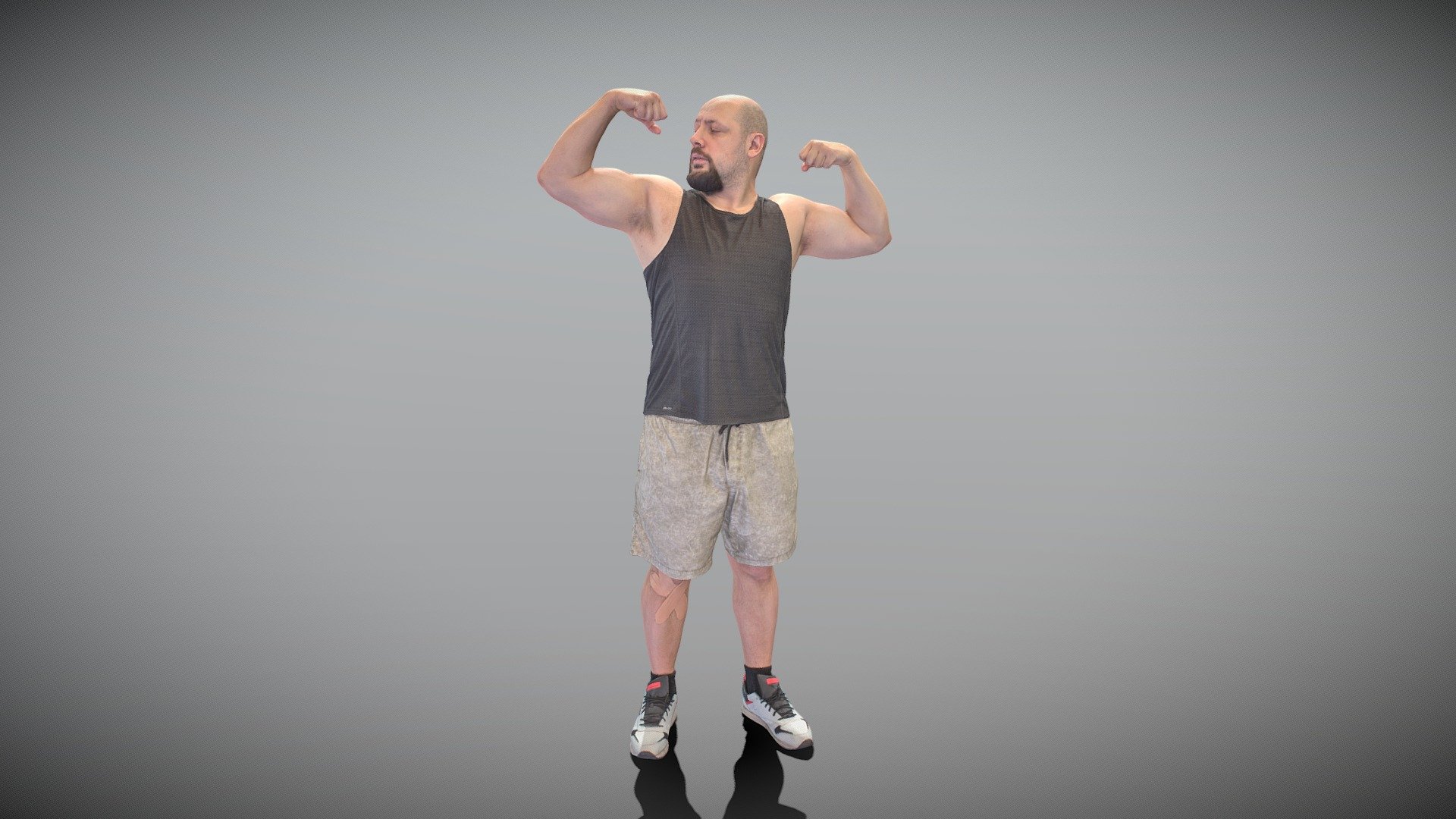 Sporty man demonstrating muscles 408 3d model