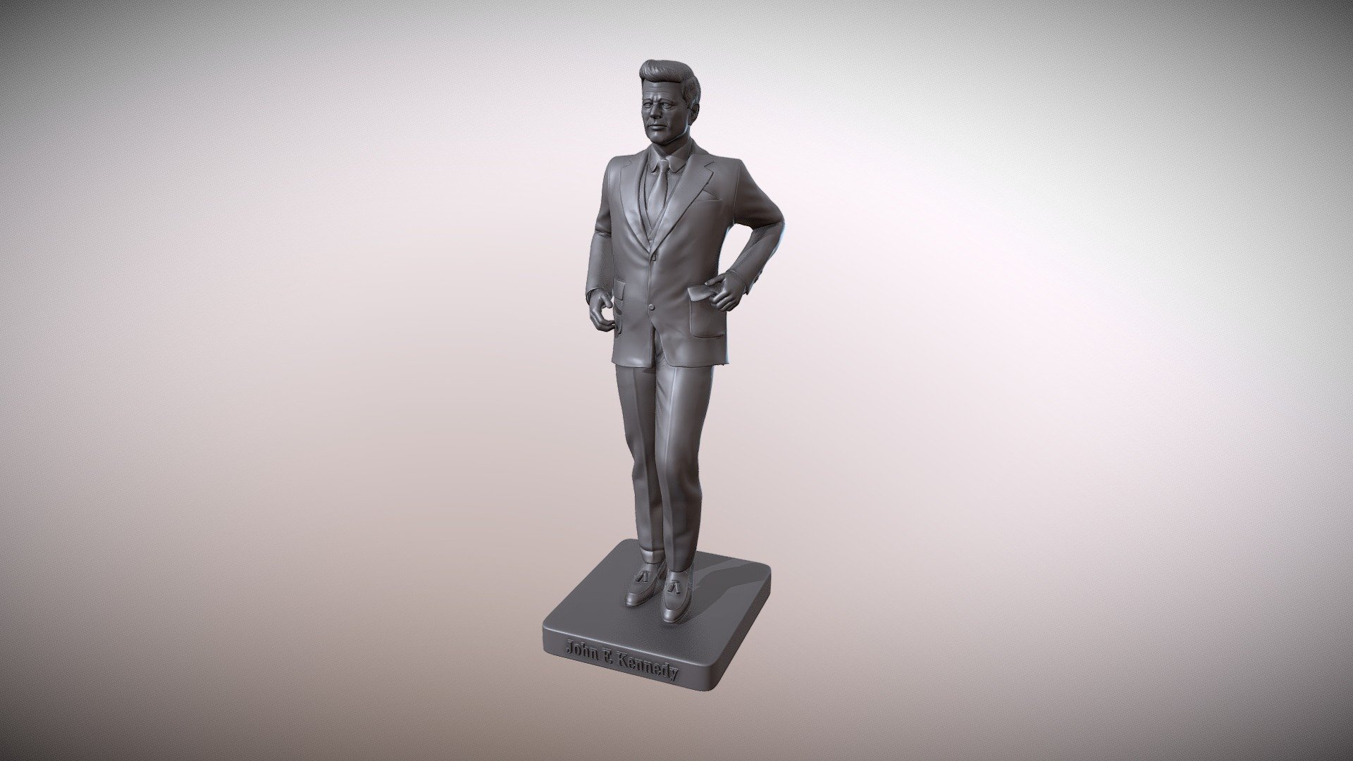 statue of President John Kennedy 3d model