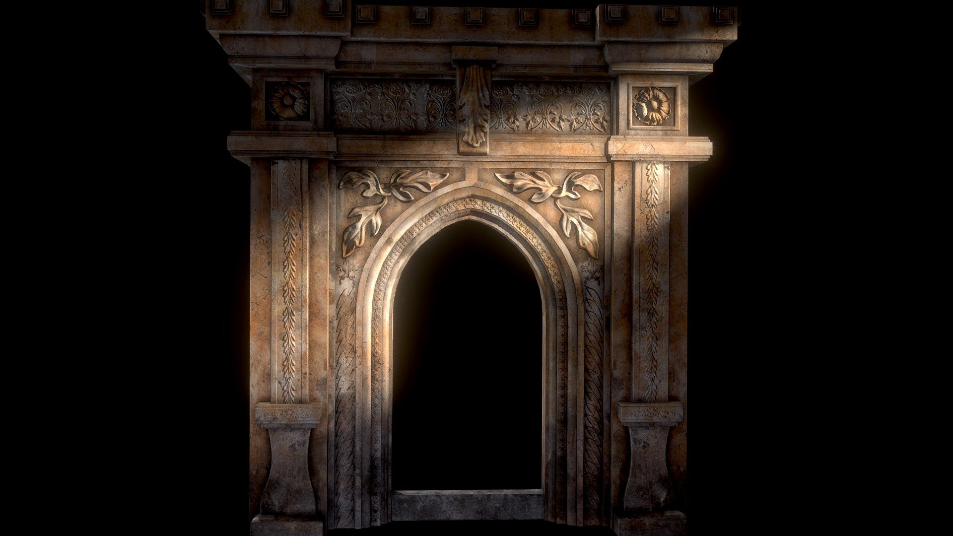 Gothic Stone Arch (low-poly, game-ready) 3d model