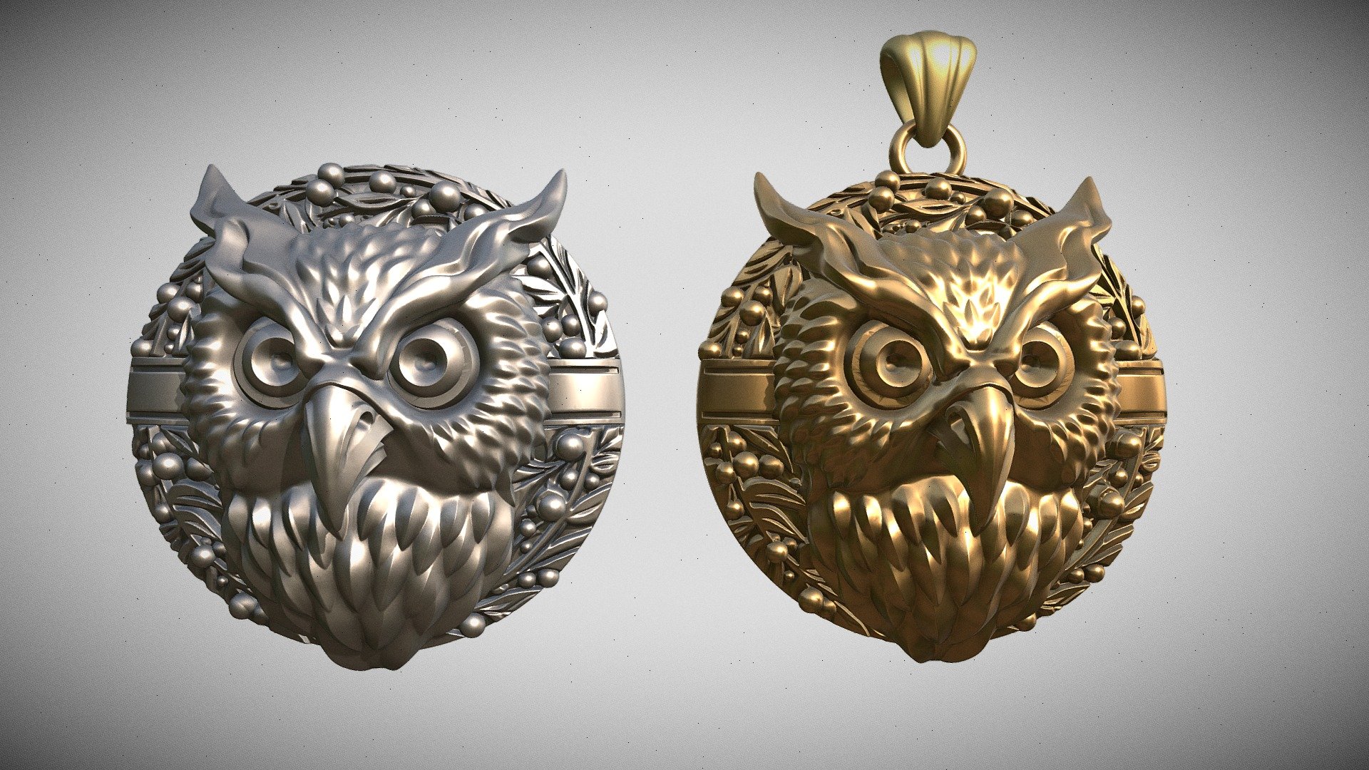 OWL medallion for casting 3d model