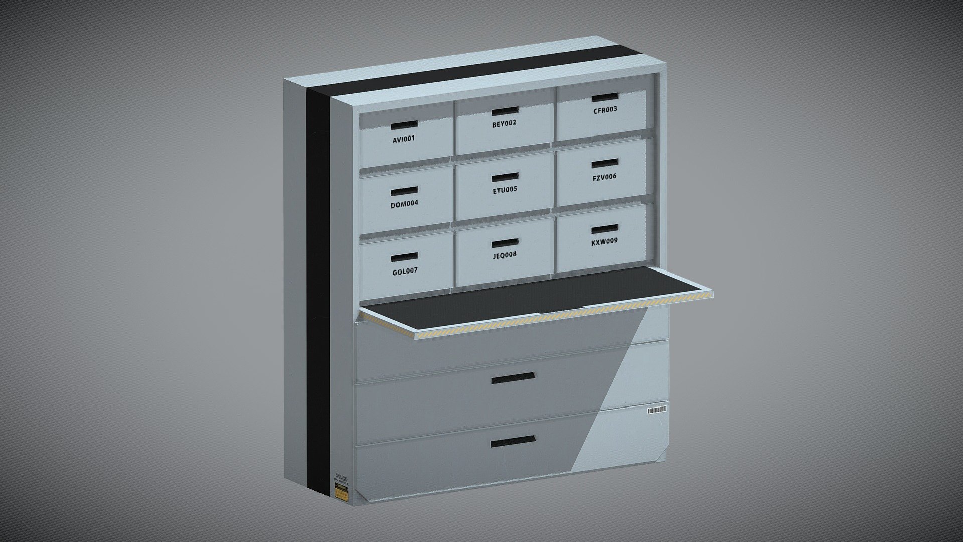 Sci-Fi Furniture Pack AAA: Shelving Unit D 3d model