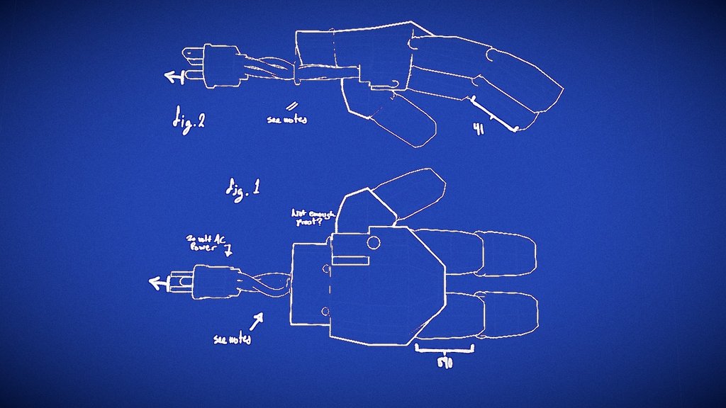 Blue Print: Ravins Hands 3d model