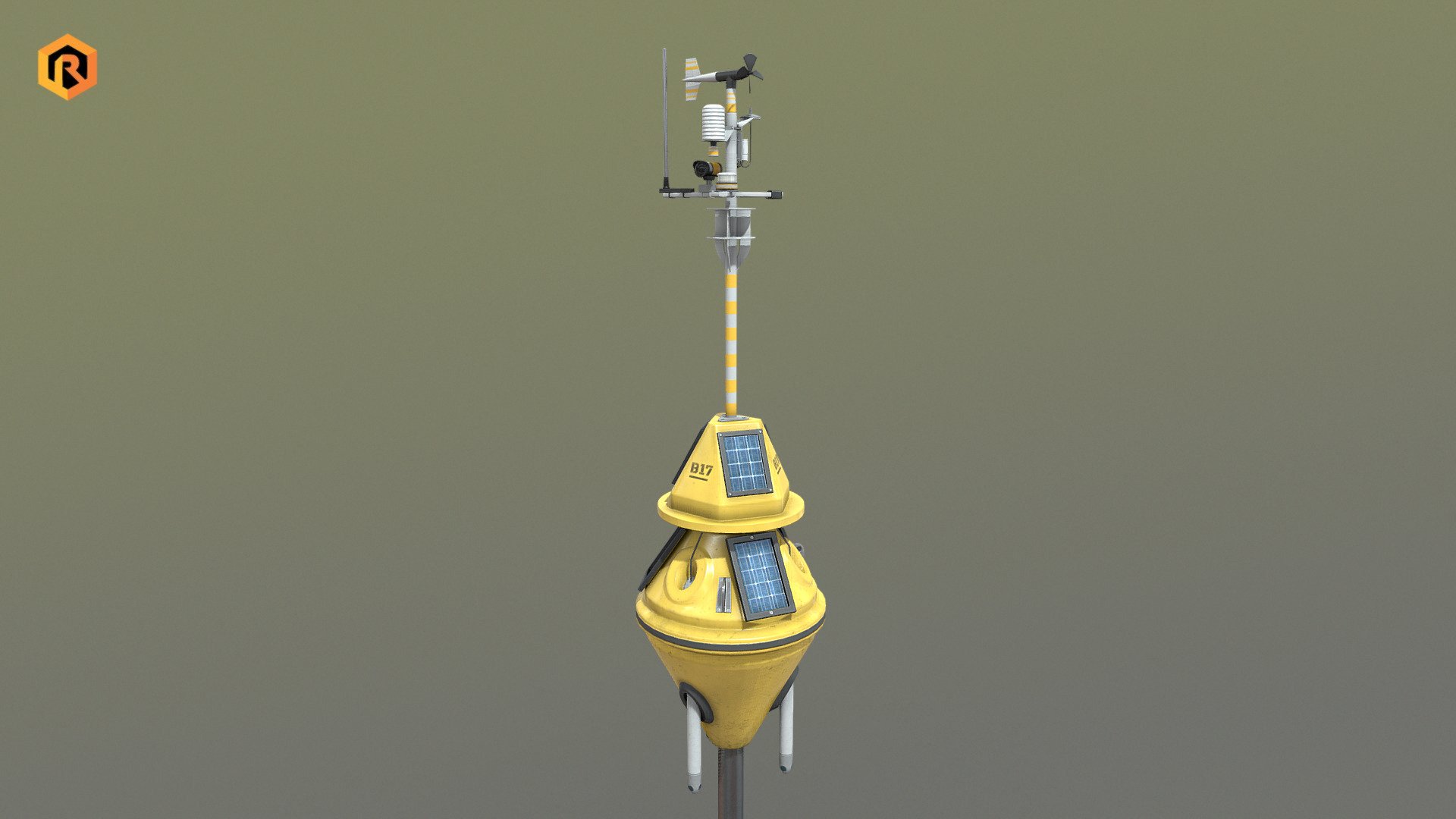 Weather Data Buoy 3d model