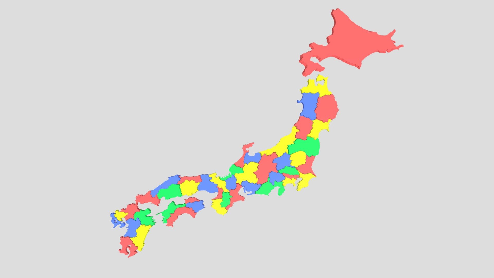 Japan Map 3d model